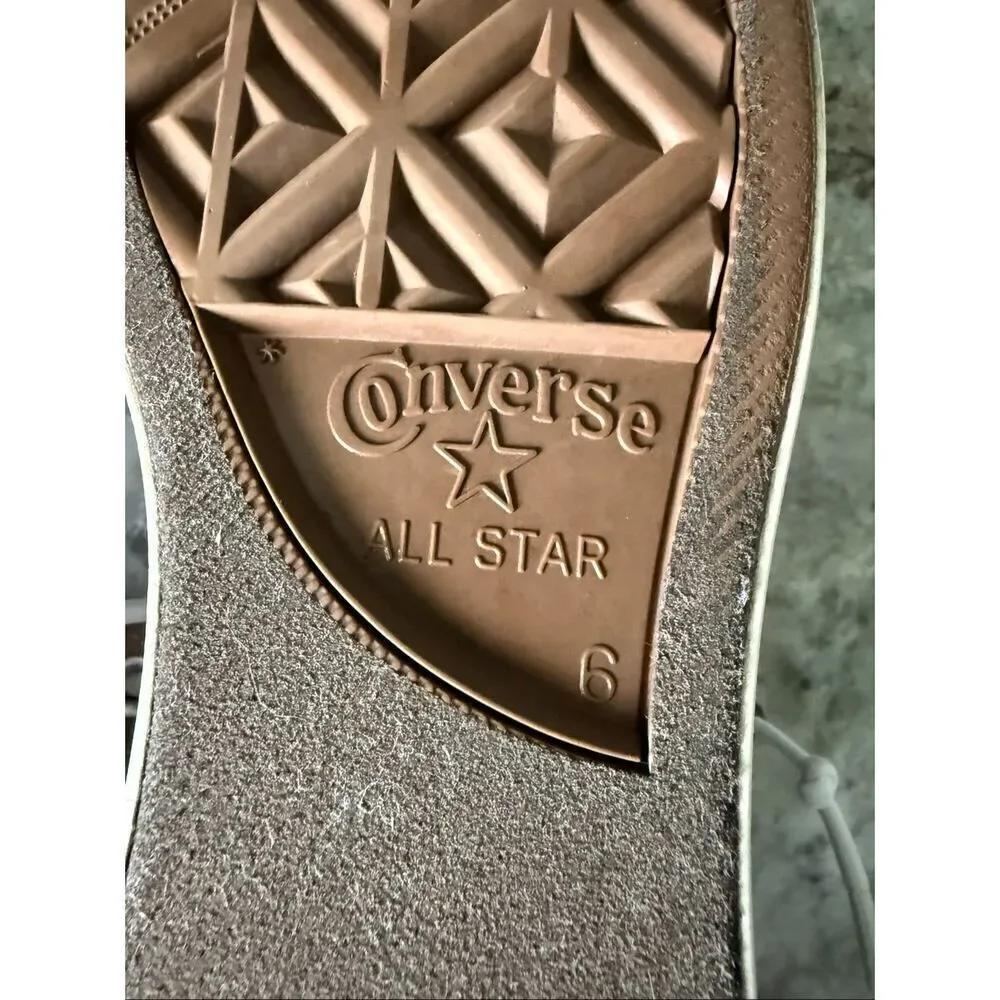Converse Tan Neutral High Tops with stretchy Laces women’s 8 RARE COLOR